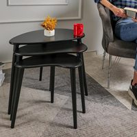 Nouveau Table de salon Table basse noire Lot de 3 pour petit espace