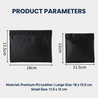 Pochette de rangement en cuir PU avec logo personnalisé, mini pochette compressible pour écouteurs, rouges à lèvres, pièces de monnaie, câbles, fermeture automatique, sac étanche