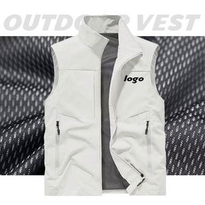 Chalecos para Hombre, Chaleco de Trabajo Ligero para Exteriores, Chaqueta sin Mangas, Chaleco Casual de Pesca con Cremallera Completa para Empleados de Empresa, Logotipo Personalizado - Product Image 2