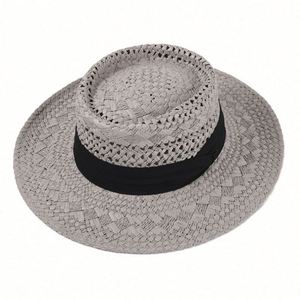 Sombrero de Paja Panamá Tejido a Mano de Alta Calidad para Mujer, Sombrero de Playa Transpirable con Protección Solar para el Verano - Product Image 6