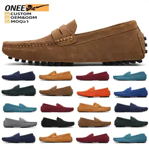 No-Slip Business Office Men Leather Shoes Round Toe Platform Height Loafers Casual Leather Shoes