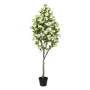 Jazmín Artificial de Alta Calidad con Flores Blancas de Plástico, Hojas Artificiales Realistas, 160 cm de Altura, Personalizable - Product Image 1