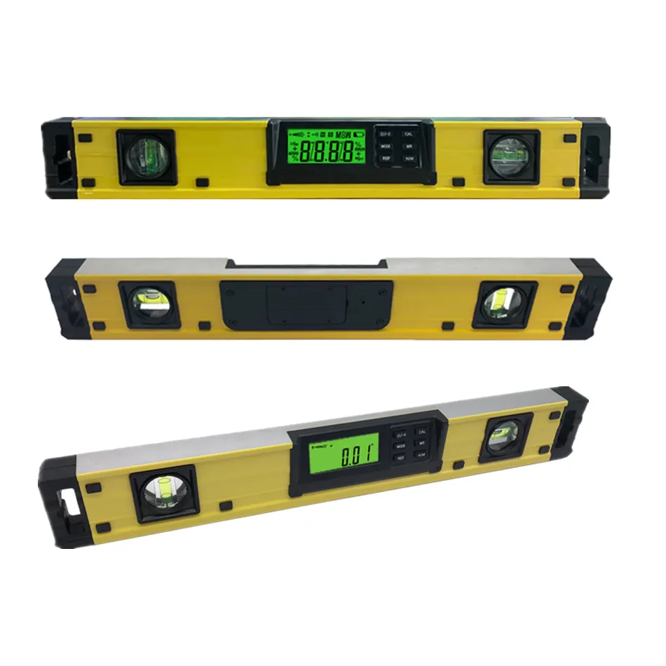 Length 450 mm aluminum digital level spirit level with strong magnets & bubble vials