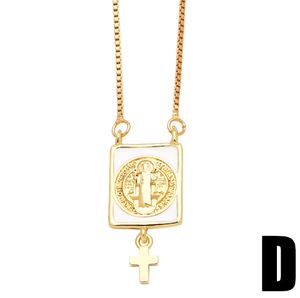 Populaire Nouveaux Bijoux Religieux Dainty 18k Plaqué Or Émail Blanc Virgen de Guadalupe St Benoît <span class=keywords><strong>Scapulaire</strong></span> Collier - Product Image 5