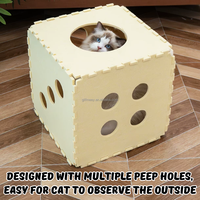 Casa de Fieltro para Gatos de Ensamblaje DIY, Cubo Transpirable con Múltiples Agujeros, Túnel Escondite para Gatos