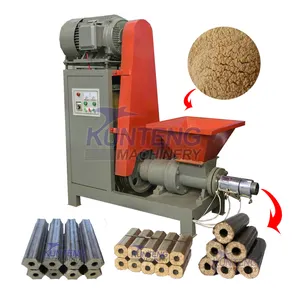 Screw type biomass wood cow dung briquette making machine manure extruder bbq charcoal manufacturing plant