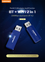 COMFAST CF-727B Clé USB Wifi USB2.0 RTL8822BU BT4.2 Double Bande 1300Mbps Adaptateur Wifi USB 2 en 1