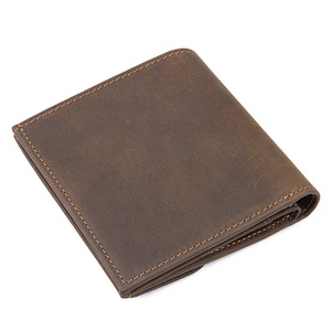 Boshiho Crazy Horse Leather Men's Wallet Envelope Wallet System Bovis Wallet with Coin Pocket - Product Image 5