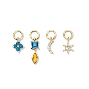 Milskye set di gioielli classici da donna in argento 925 placcato oro 18k stella della luna orecchini con diamanti - Product Image 6