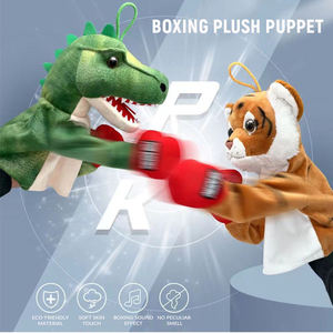 17 styles de jouets en peluche doux et mignons pour enfants, animaux de dessin animé, marionnettes de boxe interactives parent-enfant avec effets sonores - Product Image 2