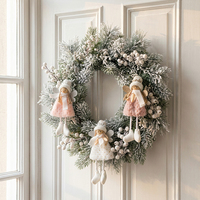 LANTINGXU Fournisseur de Noël : Anges roses pour décorations d'arbre et de couronne de Noël, Anges de Noël personnalisés