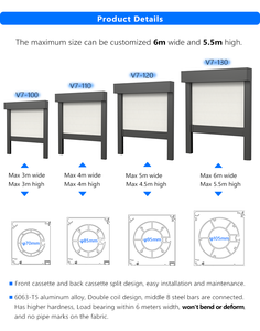 Écran de confidentialité pour balcon, pare-soleil extérieur, fermeture éclair, coupe-vent, stores électriques à enroulement <span class=keywords><strong>intérieur</strong></span> - Product Image 2