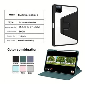 Funda Anti-Pliegues para Xiaomi Pad 8/8 Pro 11.2" con Rotación de 360°, Carcasa Transparente de Acrílico para Tablet con Ranura Integrada para Lápiz y <span class=keywords><strong>Cubierta</strong></span> Inteligente - Product Image 5