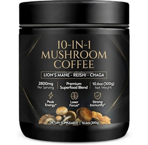 Caffè in Polvere Super Funghi 10 in 1: Lion's Mane, Hedgehog King, Trumpet, Chaga, Cordyceps, Shiitake - Migliora Energia <span class=keywords><strong>e</strong></span> Concentrazione - Product Image 1