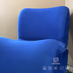 Sillón Curvo de Terciopelo Azul Real de Primera Calidad, Sillón Clásico Moderno para Sala de Estar, Sillas de Terciopelo - Product Image 5