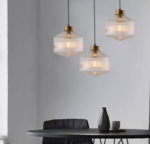 Luminaire suspendu moderne en verre teinté, lampe suspendue LED dorée pour salon, chambre à coucher, maison, loft, décoration industrielle - Product Image 6