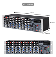 Console audio professionnelle double DSP 99 effets 12 canaux RK1202FX, mixeur analogique en rack, Bluetooth, affichage LED de niveau indépendant, entrée SPLIT