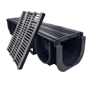 Wholesale Price Plastic Grating U-Shaped Drainage Channel 1000×150×100 mm for Road Drainage Systems - Product Image 1