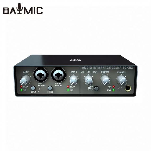 China Wholesale XLR Input 2 Channel Interface De Audio Usb Audio Interface 6.35mm Jack Headset Monitor Usb Recording
