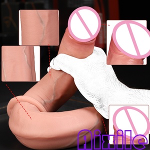 Dildo de Doble <span class=keywords><strong>Extremo</strong></span> de Silicona Suave y Flexible, Dildos Largos Realistas con Venas, Juguetes Sexuales para Adultos para Parejas <span class=keywords><strong>Lesbianas</strong></span> y Gay - Product Image 3
