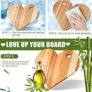 Heart-<b>Shaped</b> Acacia Wood Cutting Board & Chopping <b>Block</b>-Decorative Cheese Serving Plate & Wedding Gift Bread Board Ornament - Product Image 3