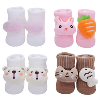 Chaussettes pour bébés nouveau-nés respirantes en tricot 3D à motif animalier de dessin animé, collection automne transfrontalière, coffret cadeau