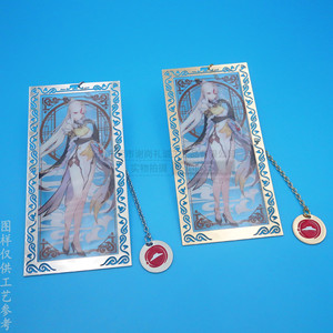 Anime Metal <b>Bookmark</b> 110x40mm Transparent Hollow Design Gold Color Stationery Gift - Product Image 2
