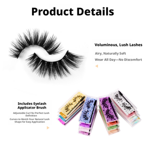 <span class=keywords><strong>Pestañas</strong></span> <span class=keywords><strong>Postizas</strong></span> de Estilo Europeo y Americano, <span class=keywords><strong>con</strong></span> Base de Color, Volumen Natural, Serie V, 3D - Product Image 5