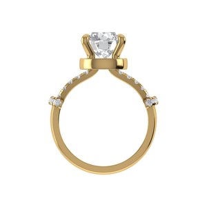Bague tendance en diamant de laboratoire taille ronde, en argent 925 et or 9, 14 ou 18 carats, pour femme, idéale comme bague de fiançailles - Product Image 3