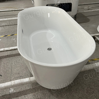 Baignoire autoportante en acrylique gris bleu brumeux Gurgle, vente en gros d'usine, design moderne