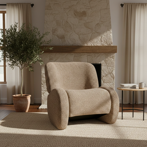 Chaise longue inclinable moderne Valencia, structure en acajou massif, pieds effilés, tissu rembourré, confortable, salon, hôtel - Product Image 2