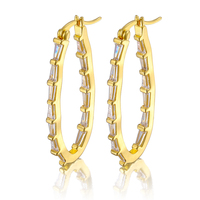 Boucles d'oreilles créoles en laiton plaqué or 18 carats personnalisables Bijoux personnalisés pour femmes pour cadeau