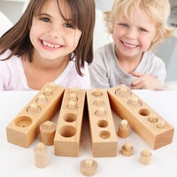 Cylindre en bois prise blocs jouets enfants Montessori jouets préscolaire apprentissage précoce jouets éducatifs pour enfants tout-petits
