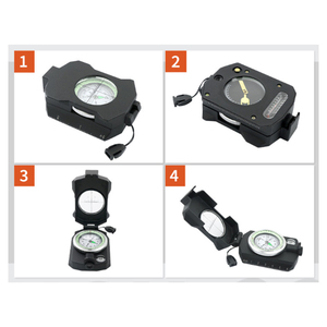 Boussole professionnelle Pro Durable S-100 à cadran acrylique, étui en aluminium, 45 mm, accessoires métalliques pour la navigation marine et l'orientation. - Product Image 4