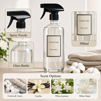 Diffuseur d'ambiance personnalisé en verre de 500 ml avec parfum coton et lin pour maison, hôtel, bureau, chambre, voiture