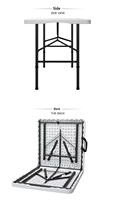 Tables pliantes en plastique HDPE rondes, ovales et rectangulaires blanches pour banquets et fêtes, utilisation extérieure personnalisée pour 6 à 8 personnes