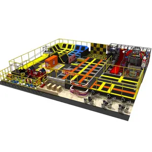 Big Bungee Trampolin Park Kinder Trampolin Neues Design Kommerzielle Indoor Kinder und Erwachsene ohne Schutz netz angepasst