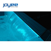 JOYEE Spa de Luxe Extérieur pour 6 Personnes, Bain à Remous Moderne en Acrylique avec Contrôle Balboa et Cascade LED pour Villa et Hôtel