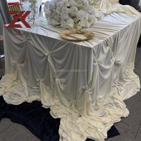 Nappe de table plissée en satin nouée à la main ZKAI, moderne, pour décoration de réception de mariage