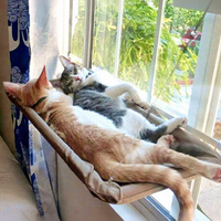 Hamac pour chat transfrontalier amélioré toutes saisons, suspendu par ventouses, pliable, pour rebord de fenêtre, fournitures pour animaux de compagnie