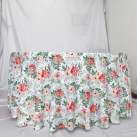 Nappe ronde 120 florale en polyester de luxe pour fête de mariage