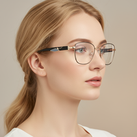 Montures de lunettes de lecture carrées à monture intégrale en métal, imprimé simple, inspirées des créateurs de mode, pour femmes, commande en gros