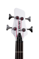 Clevan 41 Inch 4 String Maple Neck Rosewood Fingerboard Okoume Body White Bronze Frets Glossy White Electric Bass Guitar