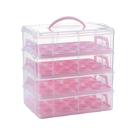 Boîte à gâteau en plastique 4 couches, Portable, couleur personnalisée, 80 pièces