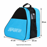Sac de transport pour patins à roulettes avec trois compartiments, bleu