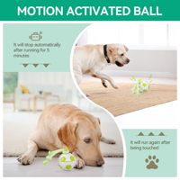 AFP Smart Inteactive Pet Toy Balle de chien mobile activée par le mouvement avec des lumières LED Dog Spinning Soccer Chasing Ball avec corde de traction