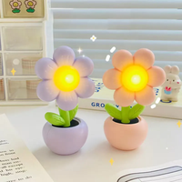 Lampe de chevet LED miniature au design mignon en forme de fleur, veilleuse chauffante pour bureau et décoration de table