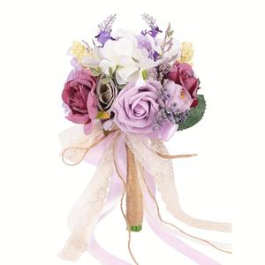 Bouquet de tulipes fait main de luxe pour mariage et Noël, pour les mariées et les demoiselles d'honneur, style classique, 30 cm - Product Image 3