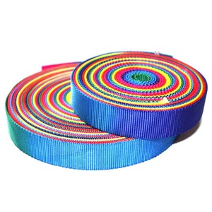 Tùy Chỉnh Cường Độ Cao Polyester 3Cm Cầu Vồng Ribbon Pet Kéo Sợi Dây Thừng Phụ Trợ Chất Liệu Vành Đai Với Twill Phong Cách Tráng Dây Đeo - Product Image 1