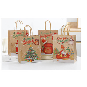 Logo tùy chỉnh giấy kraft túi quà tặng giáng sinh mua sắm túi bìa với in offset có thể tái chế và sử dụng triển lãm - Product Image 6